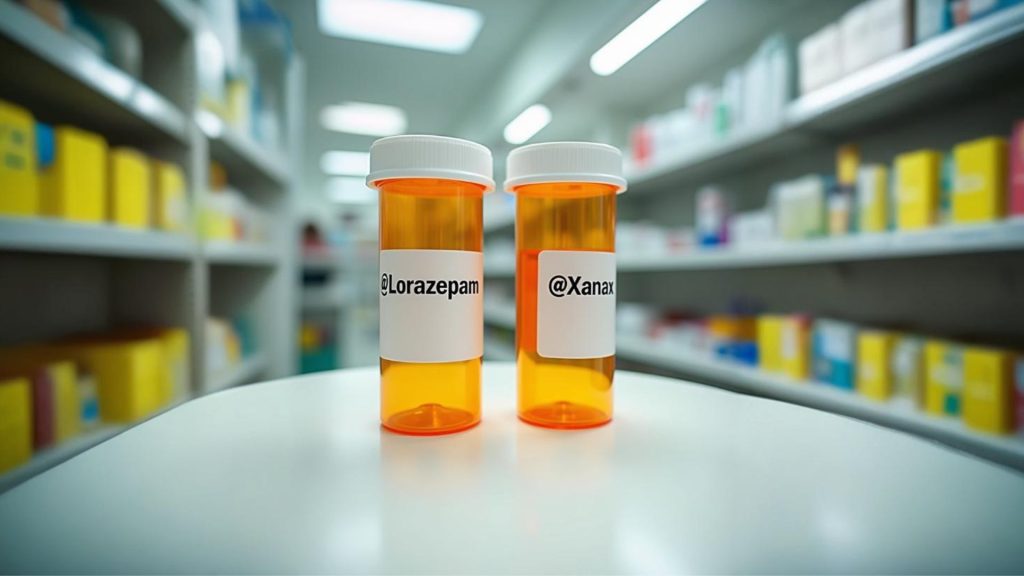 Lorazepam and Xanax bottles