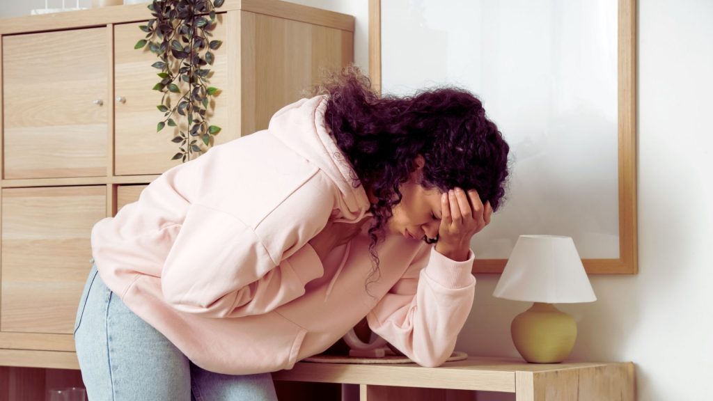 Person experiencing distress during benzodiazepine withdrawal